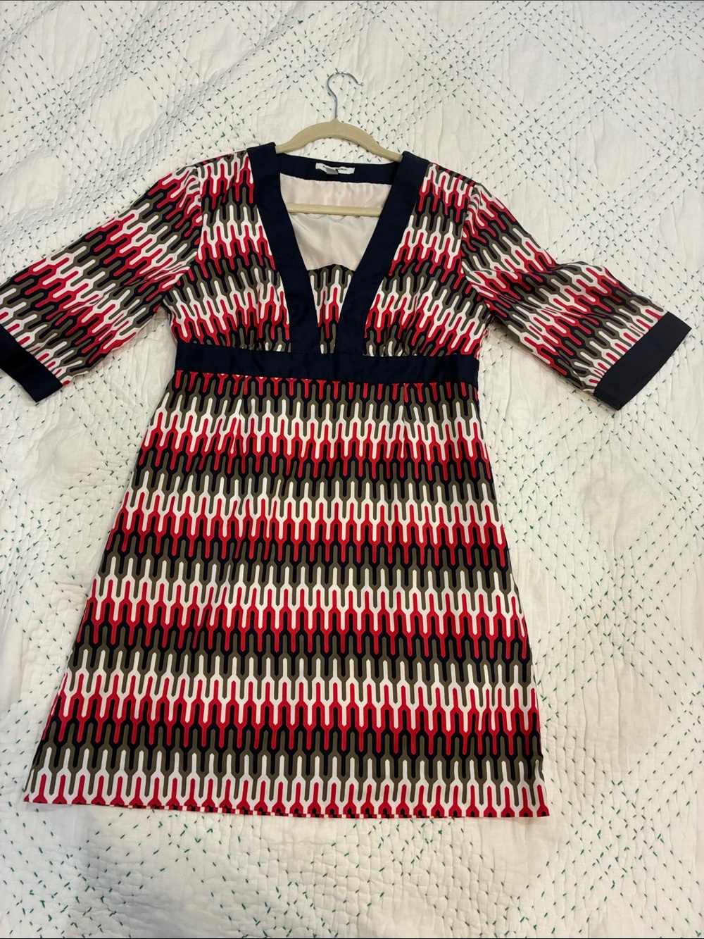 Banana Republic Geometric A‑Line Fit & Flare Dress | Size 10 | Autumn Colors